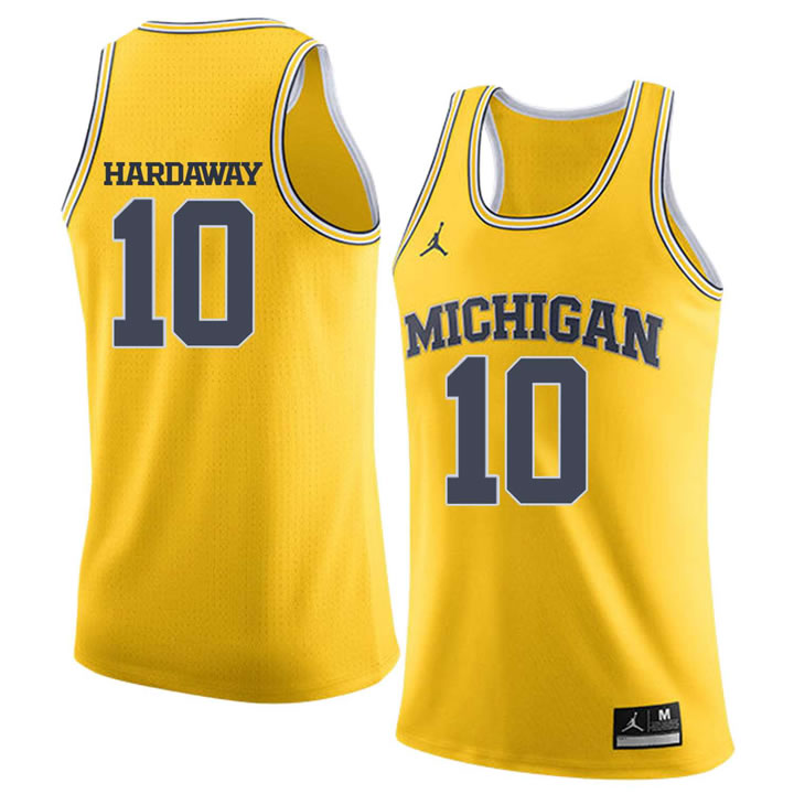 University of Michigan 10 Tim Hardaway Jr. Yellow College Basketball Jersey Dzhi